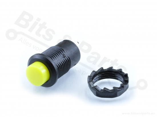 Drukknop (aan/uit) rond 12mm Geel